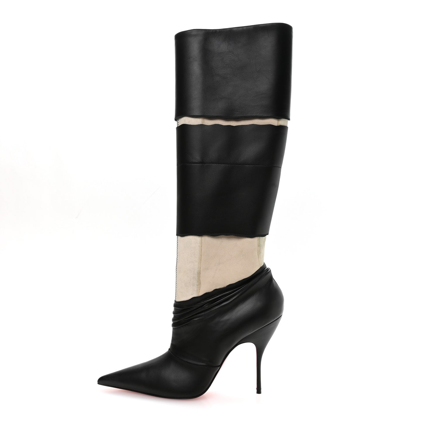 X MAISON MARGIELA Nappa Calfskin Xrismarteen 100 Knee High Boots 39 Black
