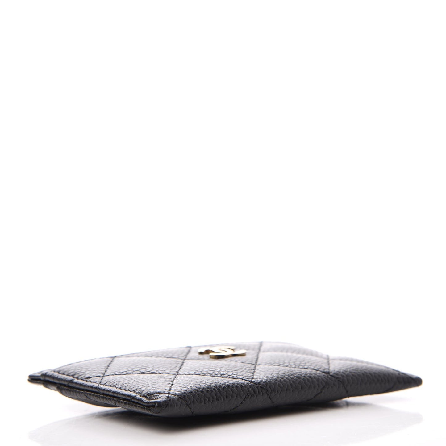 Caviar Quilted Card Holder Black