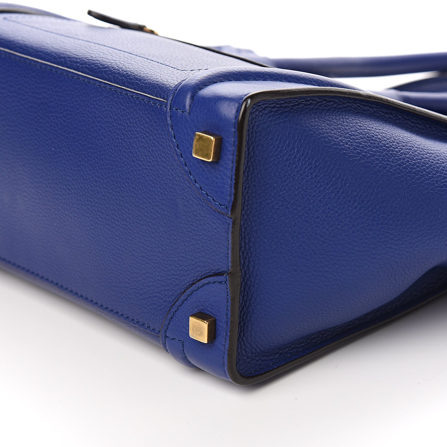 Drummed Calfskin Micro Luggage Indigo