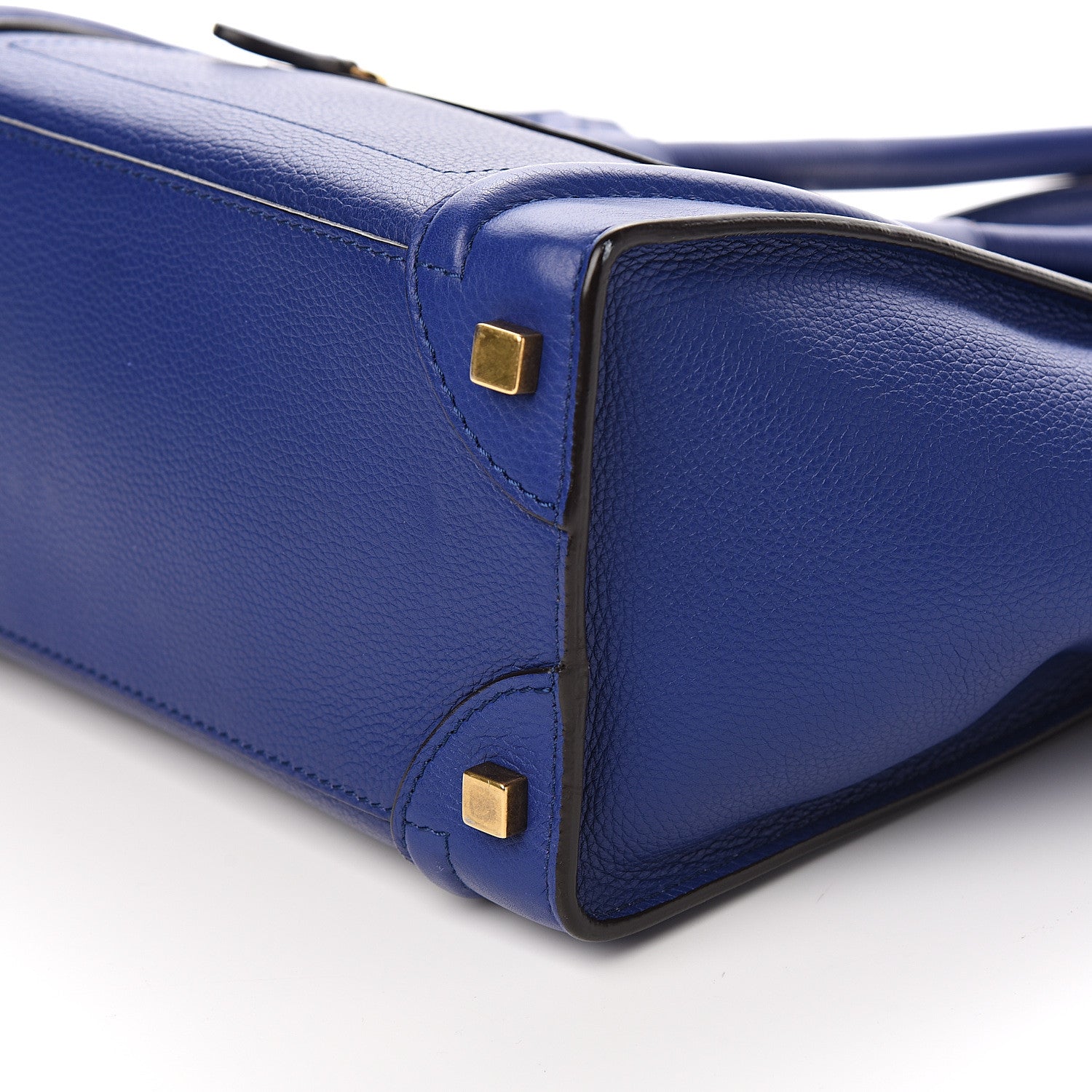 Celine Drummed Calfskin Micro Luggage Indigo 8 of 10