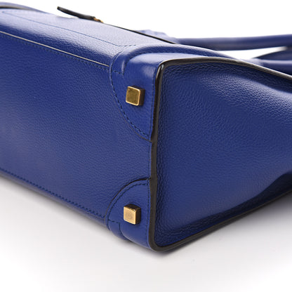 Celine Drummed Calfskin Micro Luggage Indigo 8 of 10