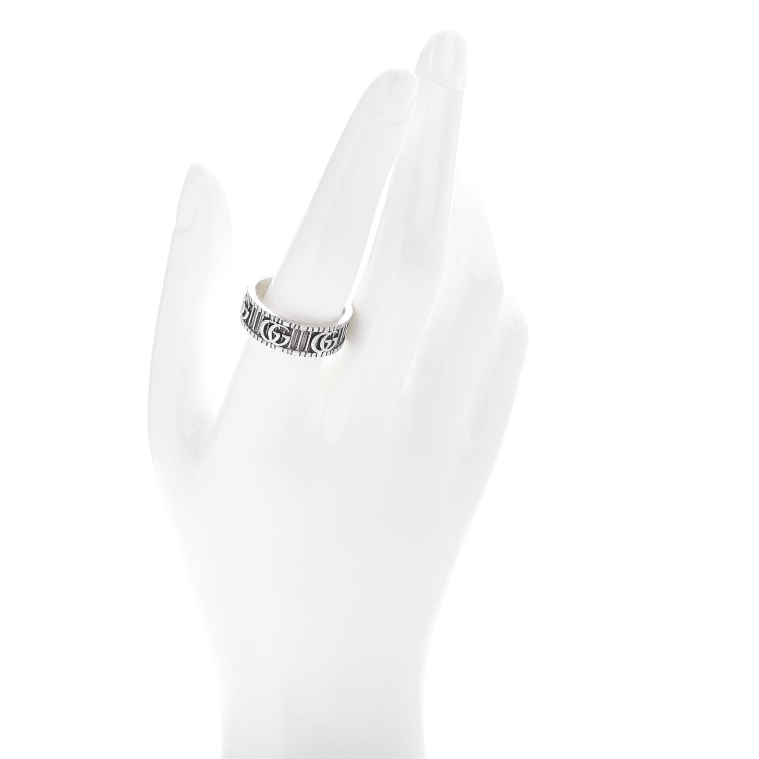 Gucci Sterling Silver Double G Band Ring 62 10 2 of 4