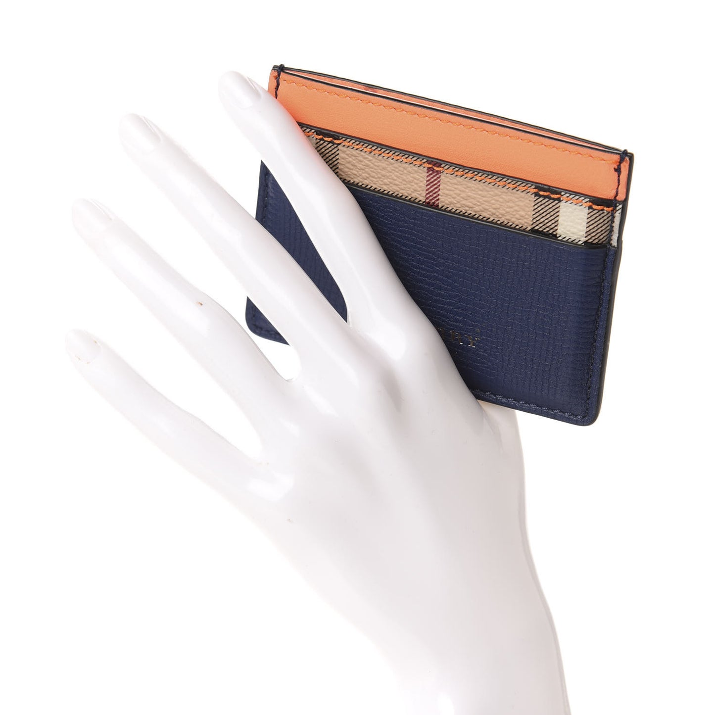 Grainy Calfskin Haymarket Check Sandon Card Case Multicolor