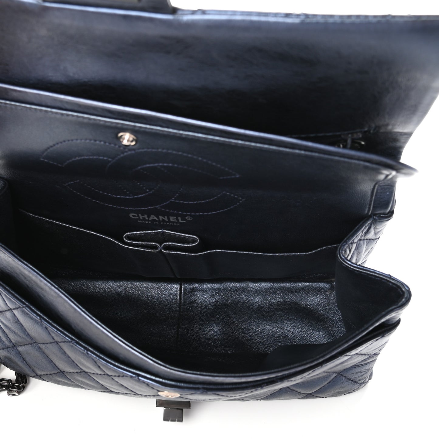 Metallic Calfskin Quilted 2.55 Reissue 226 Flap Blue