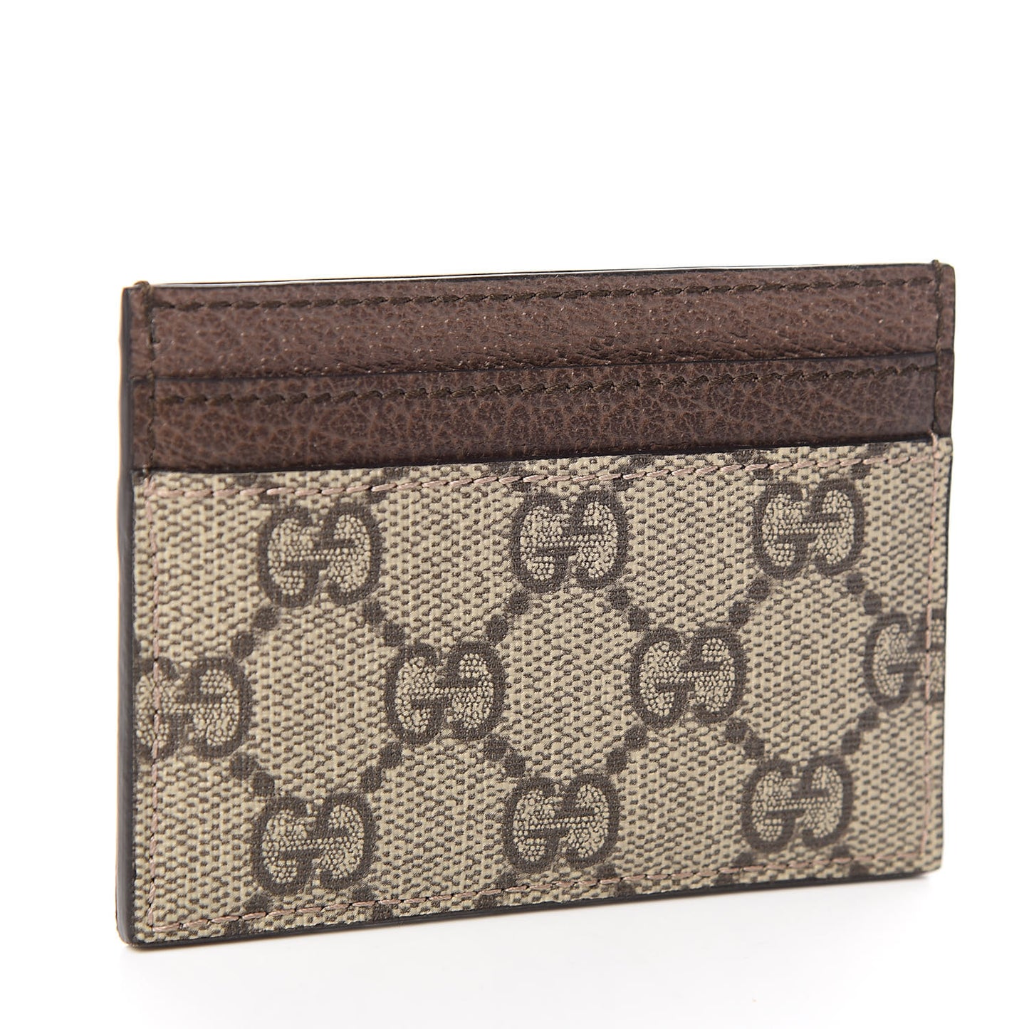 GG Supreme Monogram Ophidia Card Holder Brown