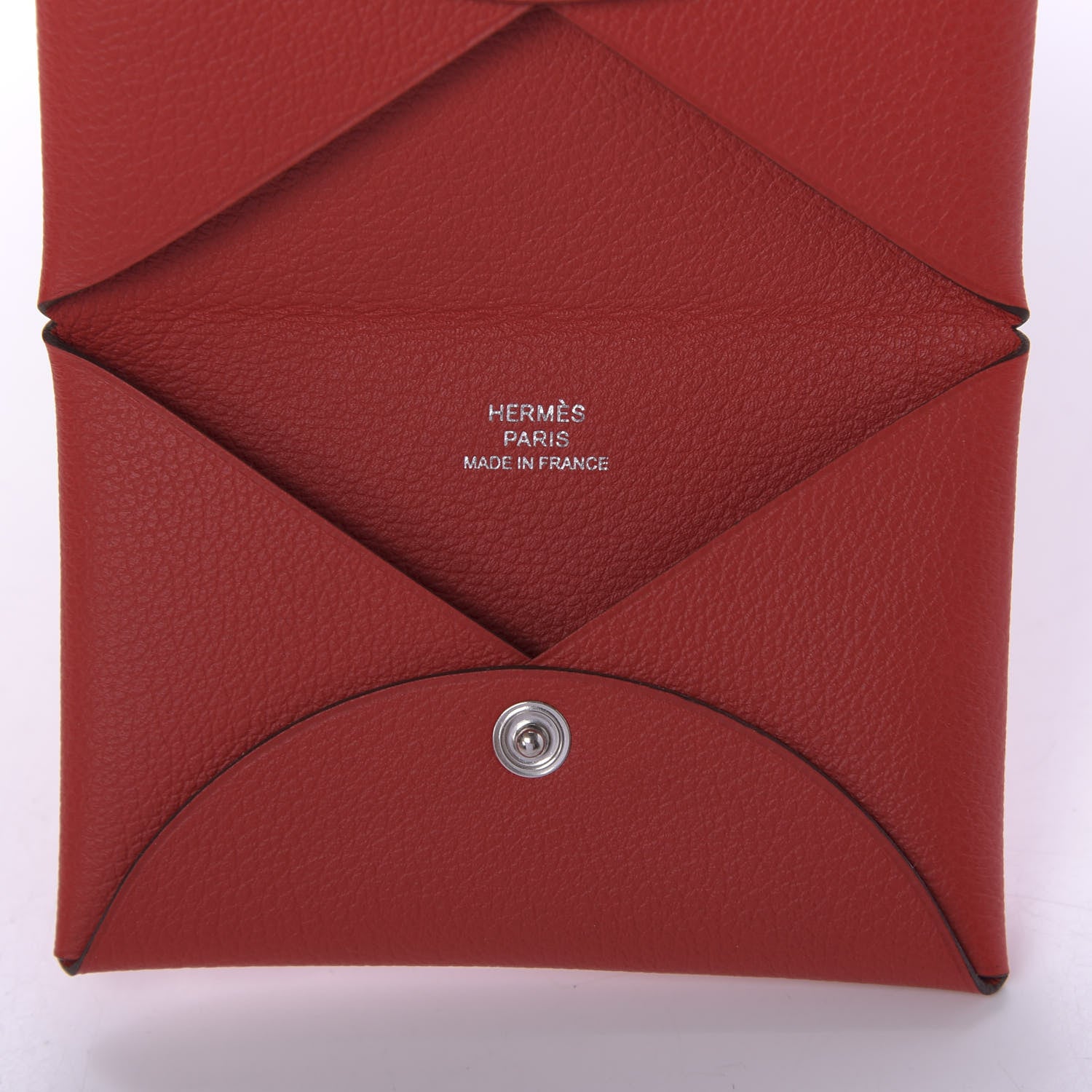 Hermes Evercolor Calvi Card Case Rouge De Coeur 8 of 9