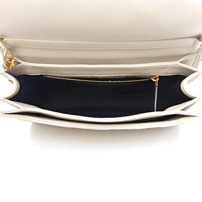 Saint Laurent Lambskin Quilted Small Becky Chain Bag Blanc Vintage 5 of 10
