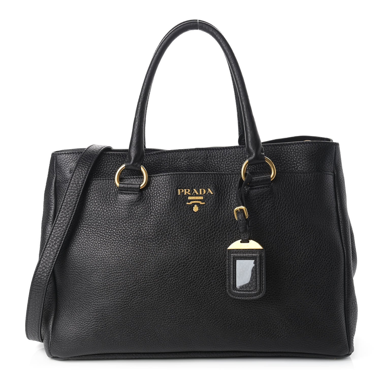 Prada Vitello Daino Tote Black 1 of 13
