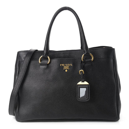 Prada Vitello Daino Tote Black 1 of 13