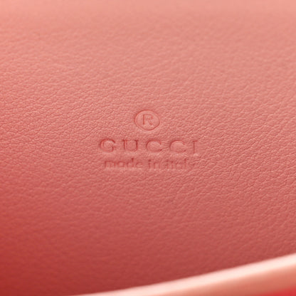 Gucci GG Supreme Monogram Vitello Eclipse Enamel Striped GG Key Card Case Beige Ebony Pink 6 of 9
