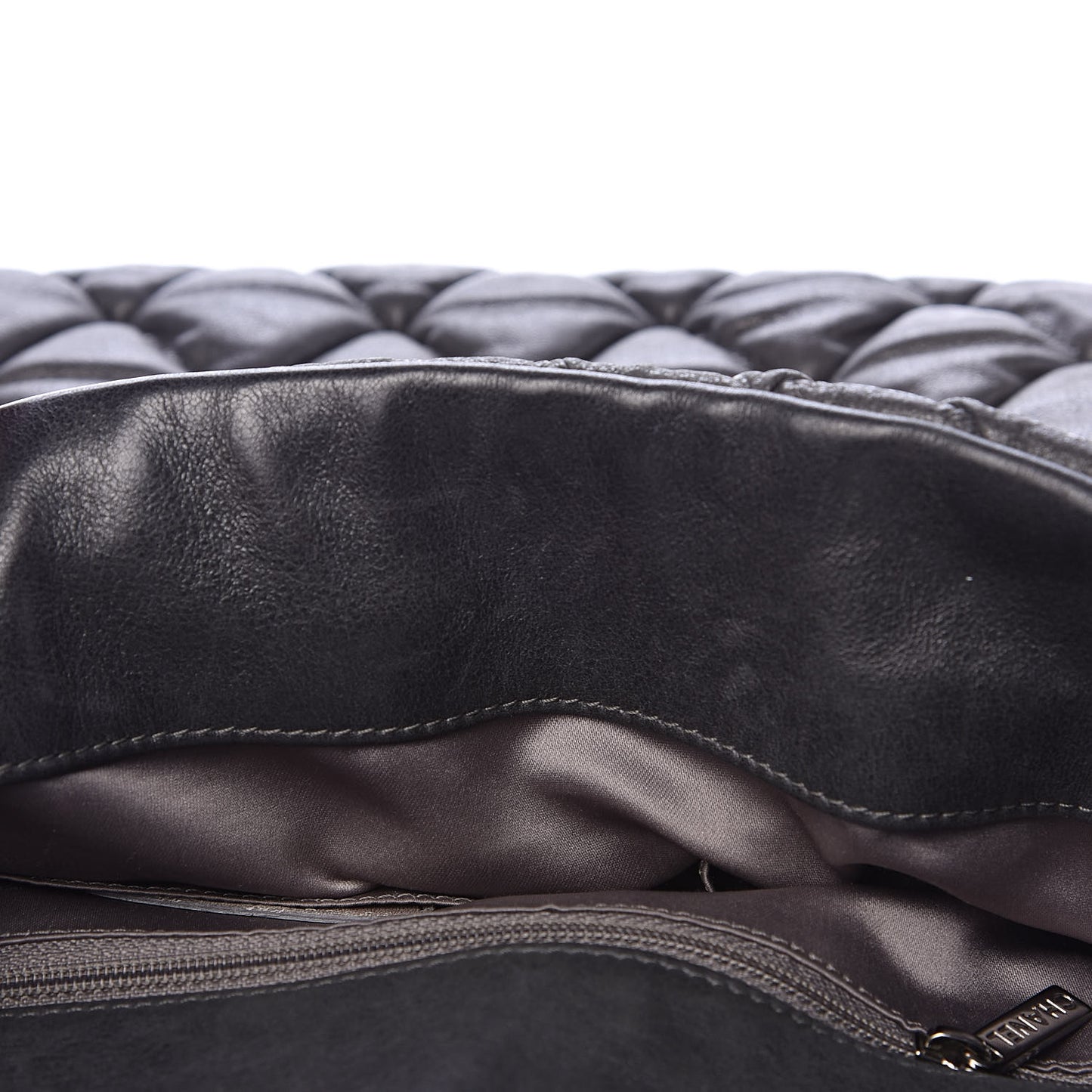 Calfskin Bubble Quilt Hobo Grey