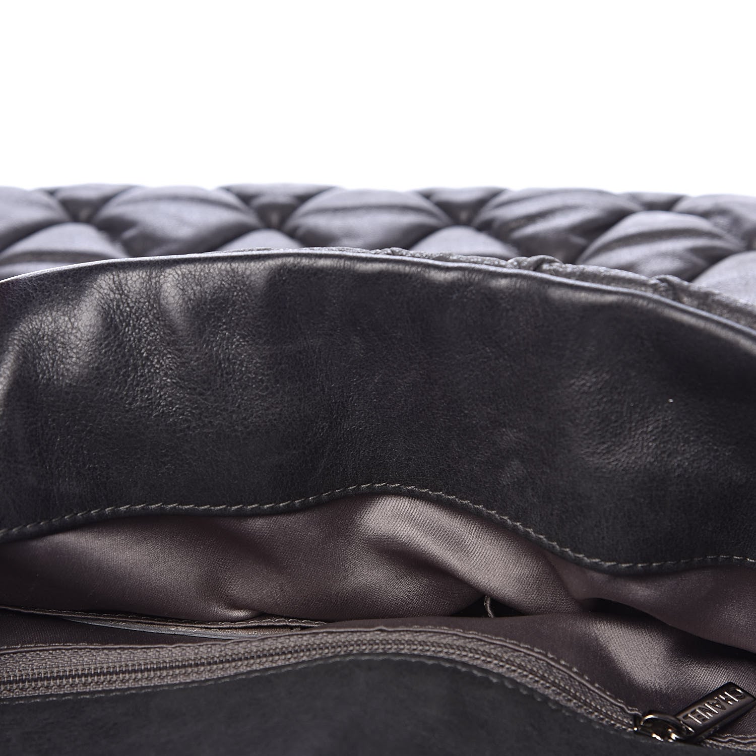 Chanel Calfskin Bubble Quilt Hobo Grey 11 of 14