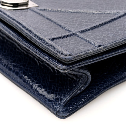 Christian Dior Crackled Deerskin Medium Diorama Flap Bag Navy 9 of 9