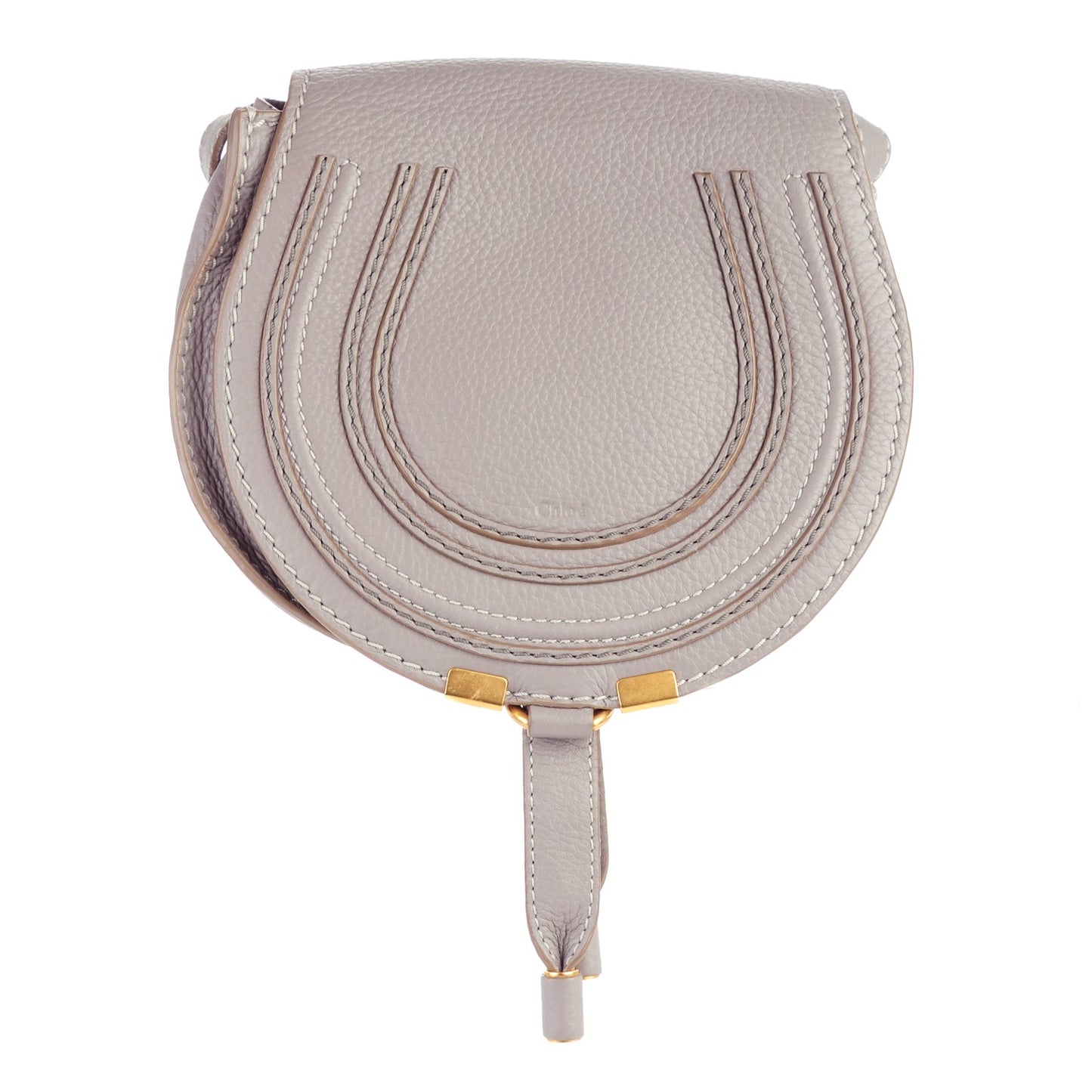Calfskin Mini Marcie Round Crossbody Bag Cashmere Grey