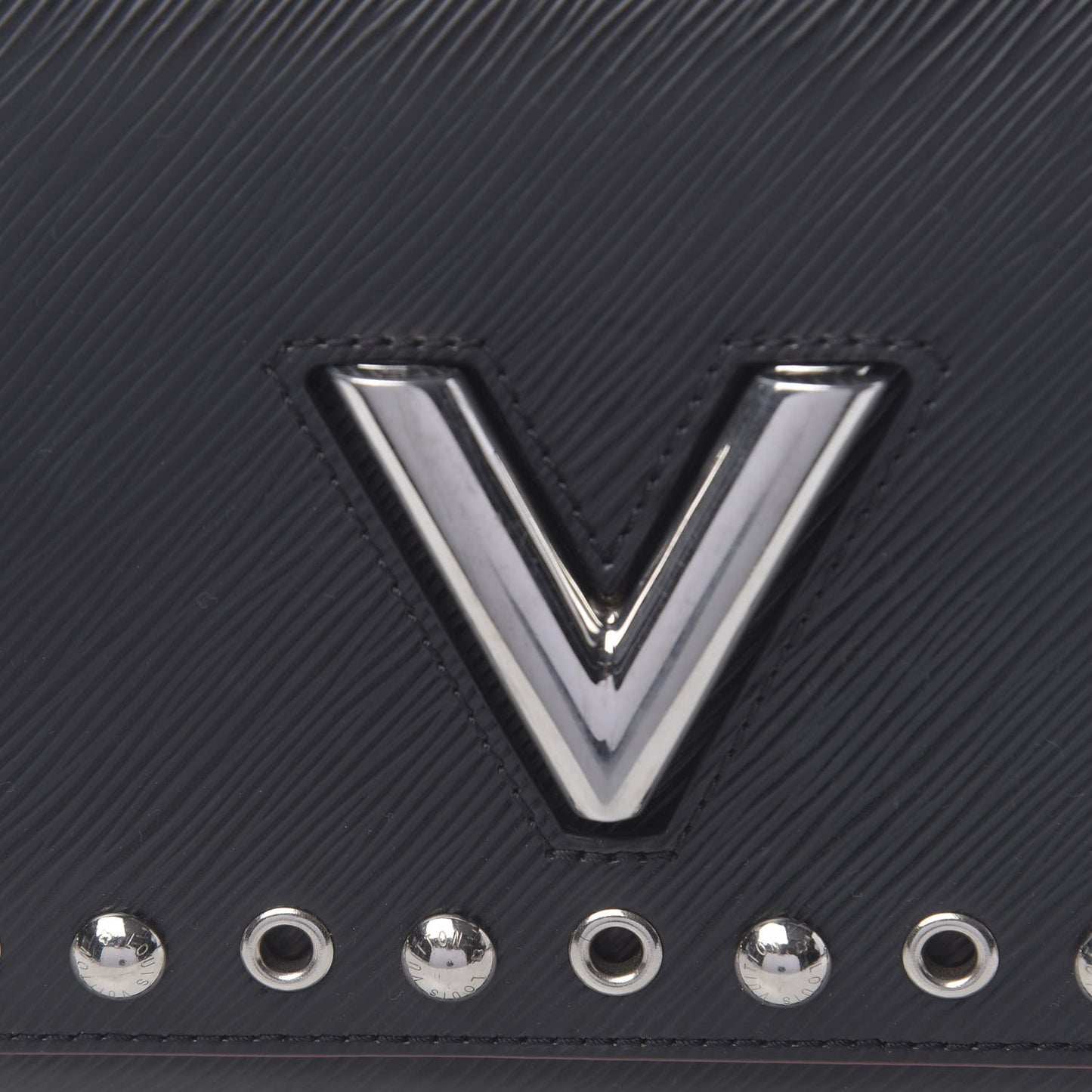 Epi Studded Twist Shoulder Bag MM Black