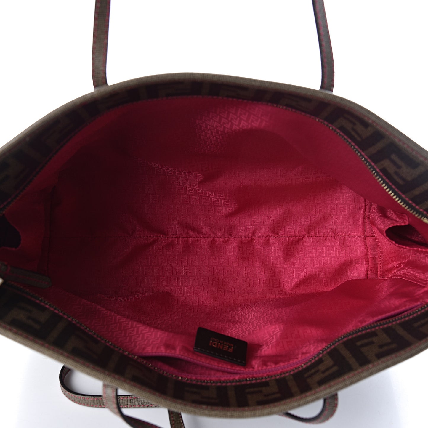 Zucca Spalmati Vitello Elite Small Roll Tote Tobacco Ciclamino