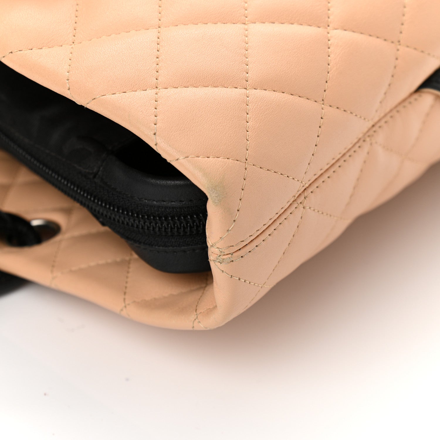 Chanel Calfskin Quilted Large Cambon Tote Beige Black 10 of 11