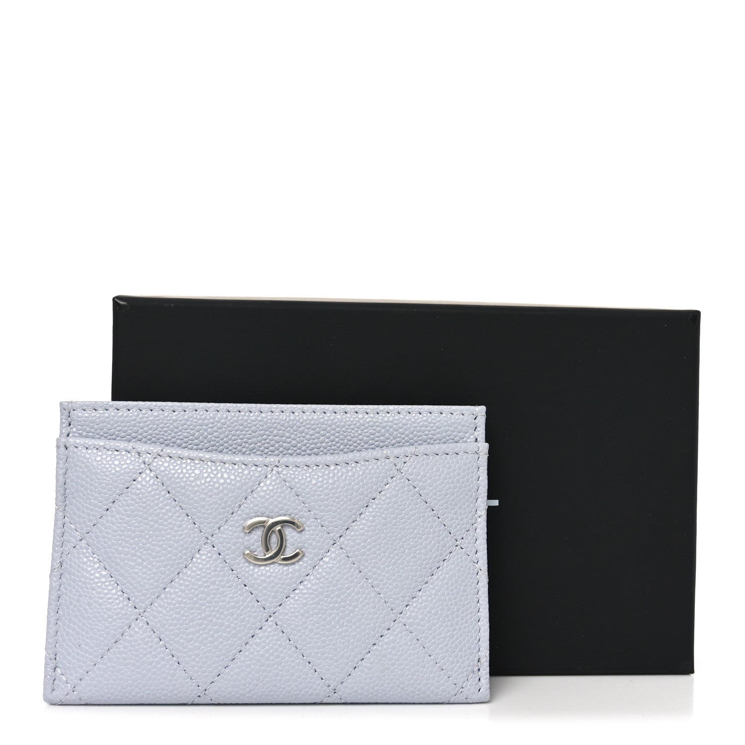 Chanel Caviar Quilted Card Holder Light Blue 9 of 9