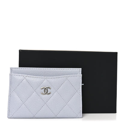 Chanel Caviar Quilted Card Holder Light Blue 9 of 9