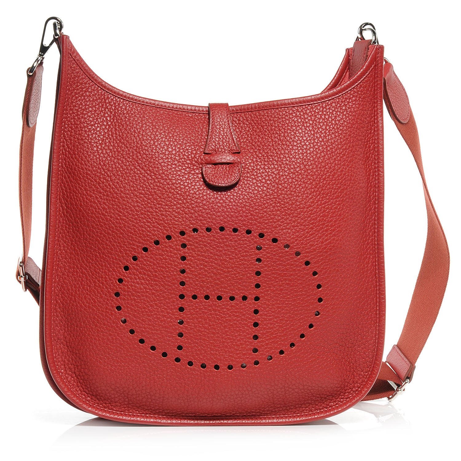 Hermes Taurillon Clemence Evelyne III PM Rouge Garance 1 of 8