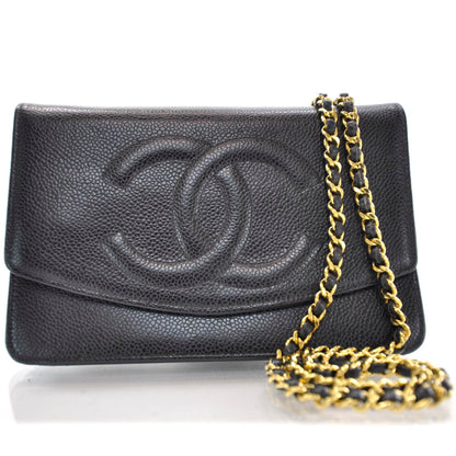 Chanel Caviar Wallet on Chain Black 1 of 8