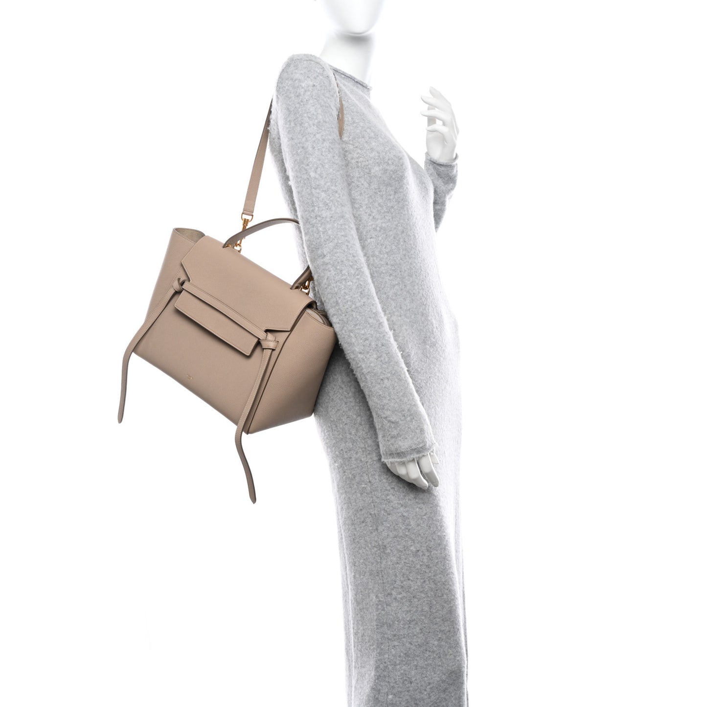 Grained Calfskin Mini Belt Bag Light Taupe