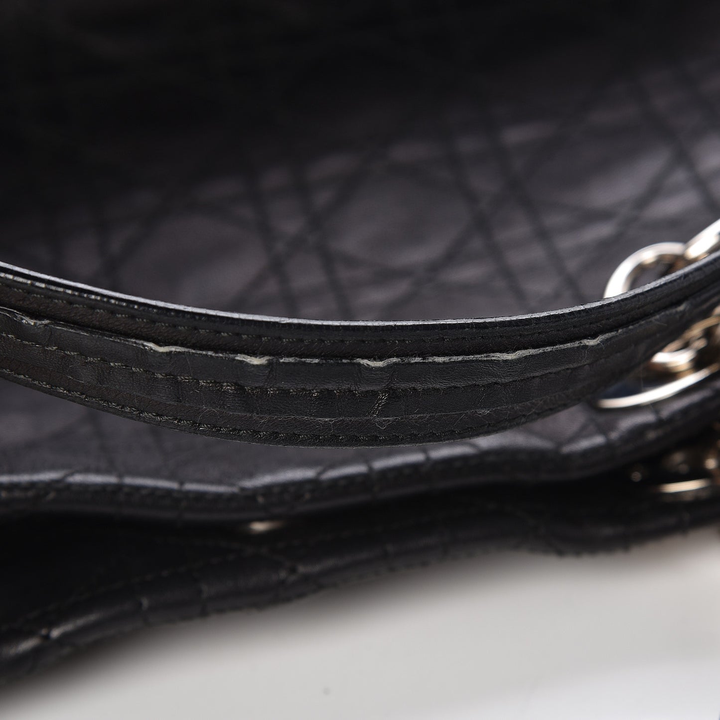 Lambskin Cannage Large Dior Soft Shopping Tote Black
