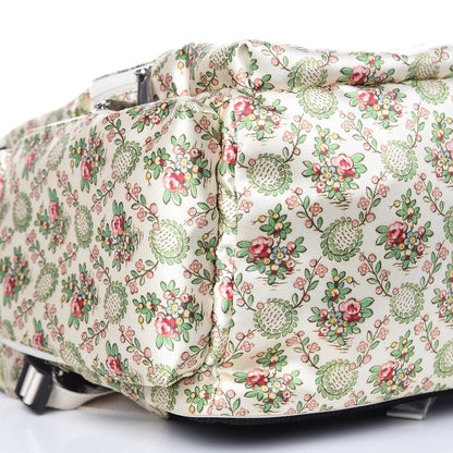 Gucci X MLB Satin Floral Print NY Yankees Patch Backpack Ivory Green 10 of 11