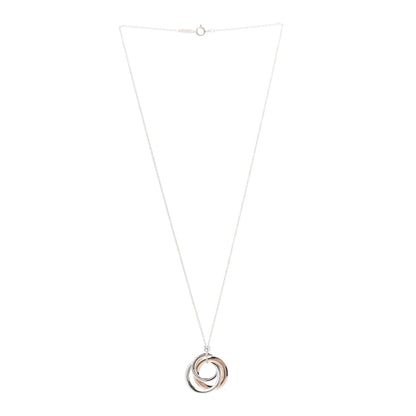 Tiffany Sterling Silver Rubedo 1837 Circles Pendant Necklace 3 of 6