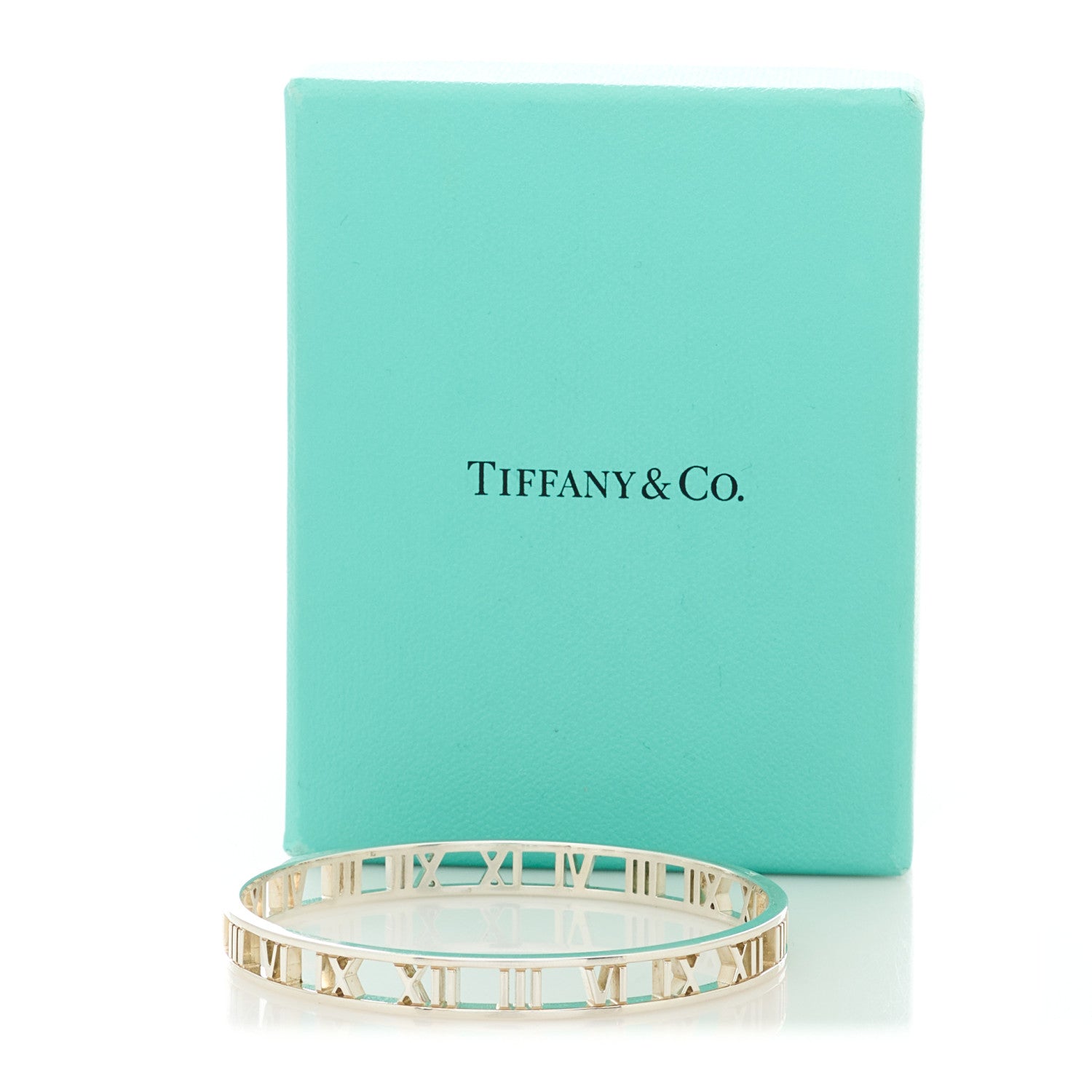 Tiffany Sterling Silver Narrow Atlas Open Bangle Bracelet 5 of 5