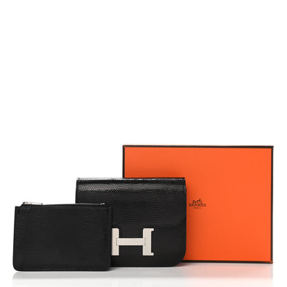 Hermes Lizard Constance Slim Wallet Black 8 of 8
