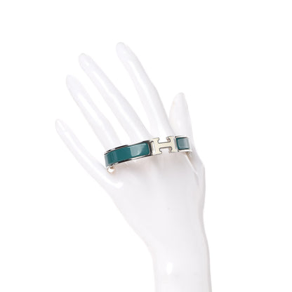 Hermes Enamel Narrow Clic Clac H Bracelet GM Vert Bleuete White 2 of 5