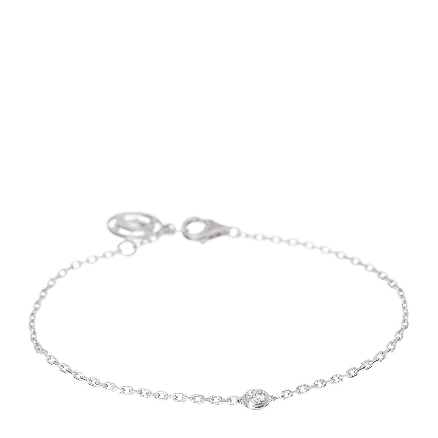 Cartier 18K White Gold Diamond SM D'Amour Bracelet 1 of 4