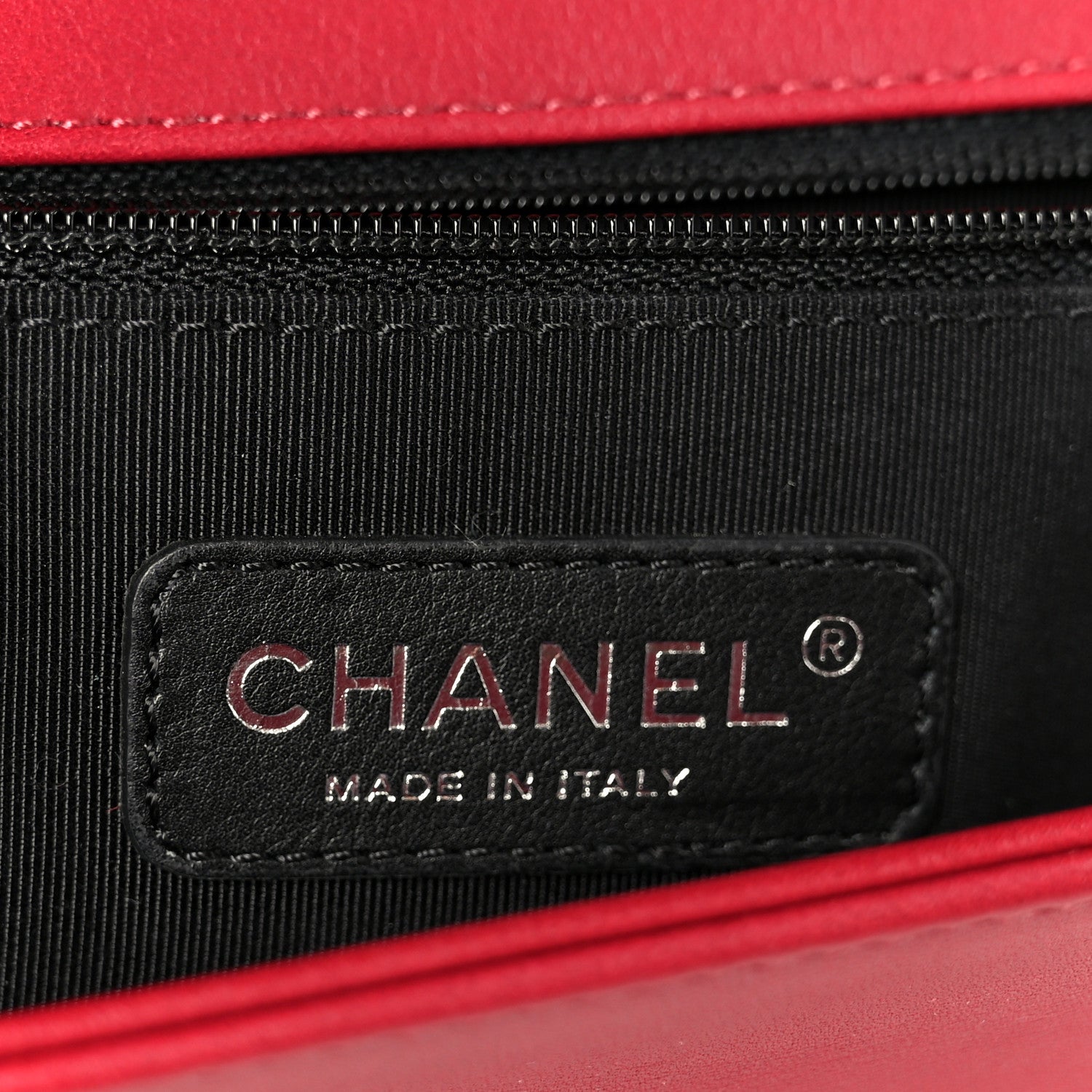 Chanel Calfskin Chevron Quilted Large Chain Boy Flap Red 6 of 10