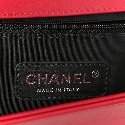 Chanel Calfskin Chevron Quilted Large Chain Boy Flap Red 6 of 10