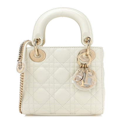 Christian Dior Lambskin Cannage Mini Lady Dior White 1 of 9