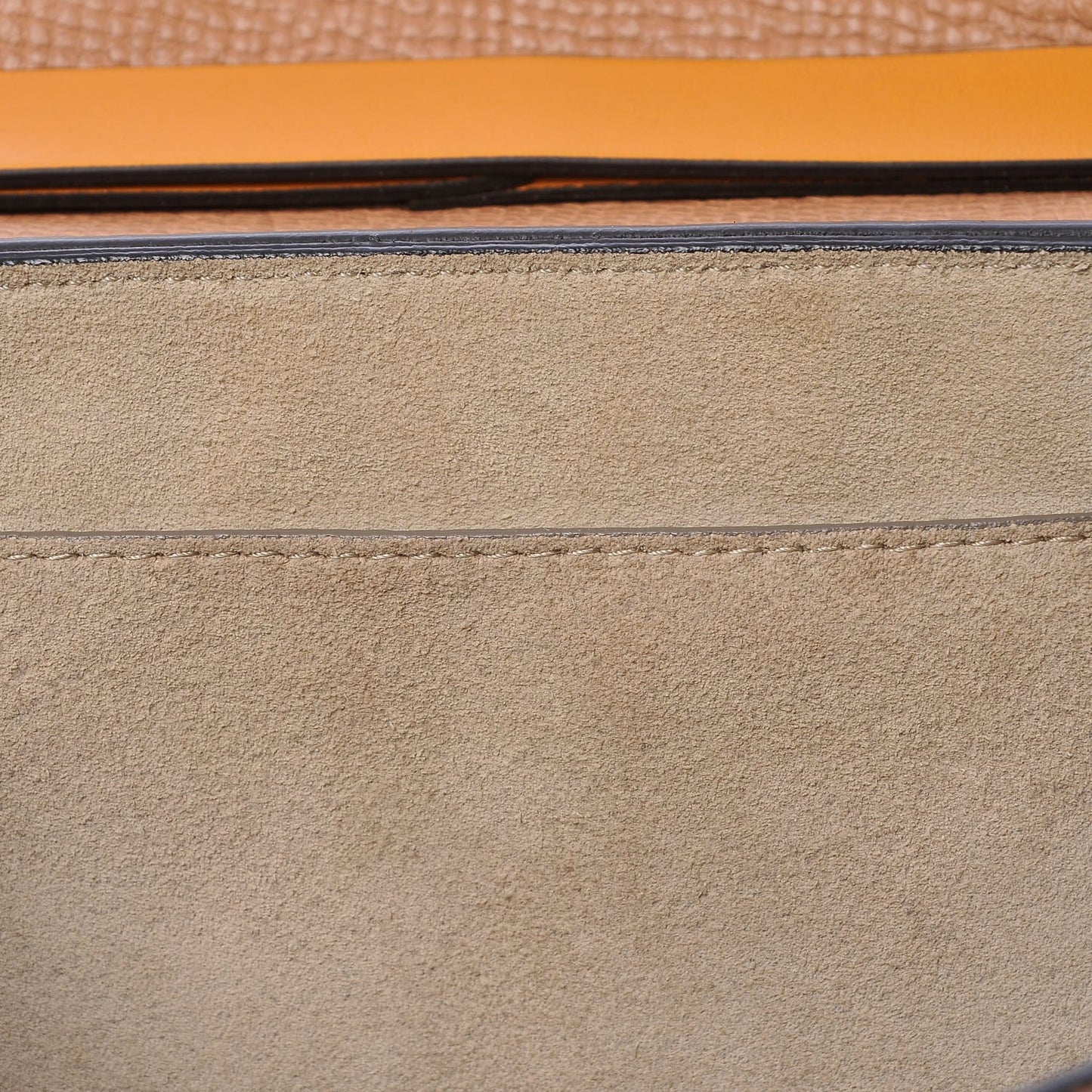 Grained Calfskin Lambskin Drew Shoulder Bag Wet Sand Sunflower