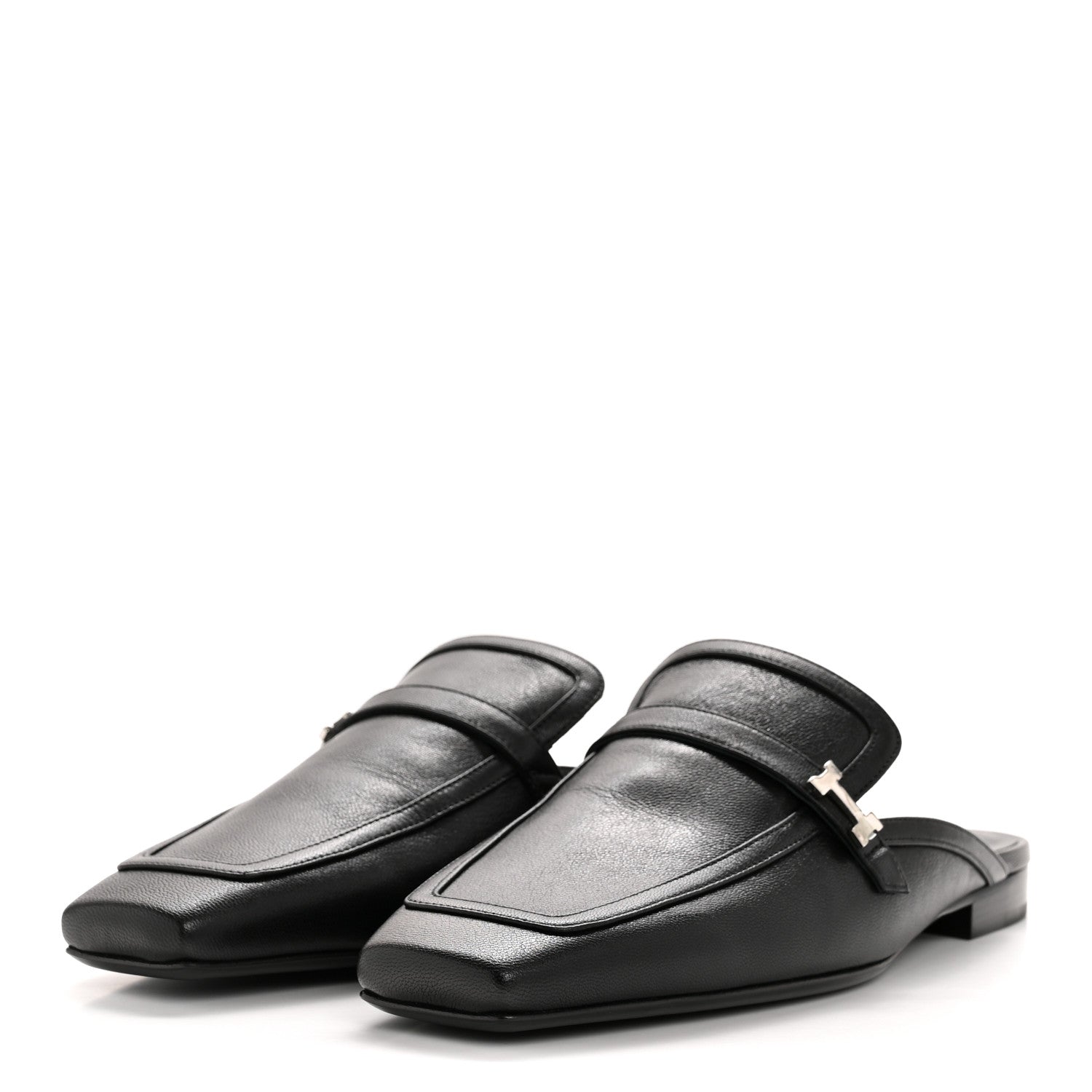 Hermes Goatskin Groupie Mules 40 Black 4 of 11