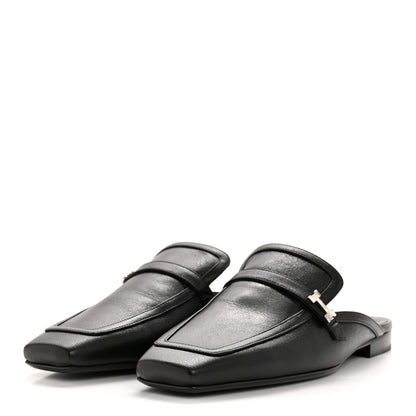 Hermes Goatskin Groupie Mules 40 Black 4 of 11