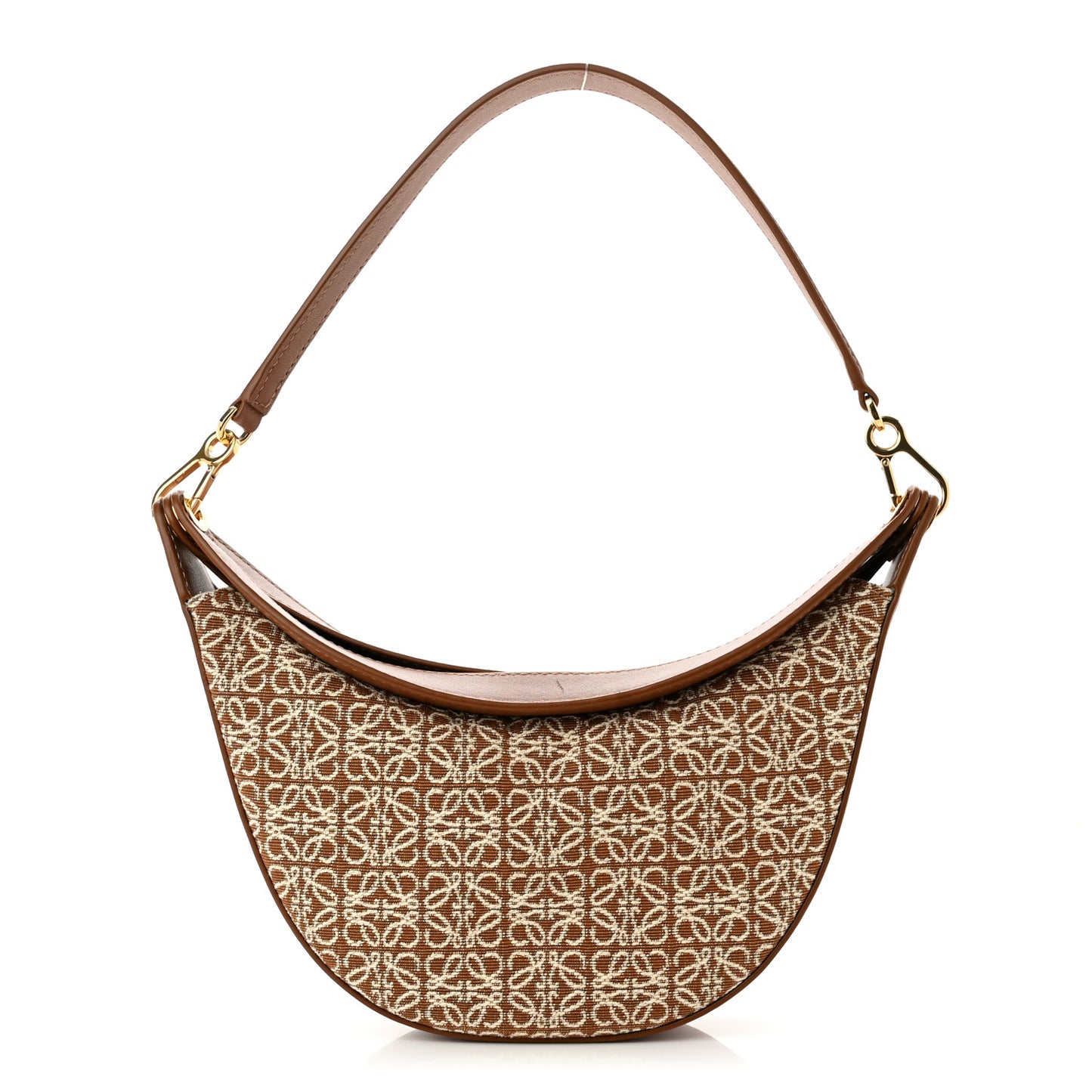 Jacquard Anagram Calfskin Small Luna Bag Tan Pecan
