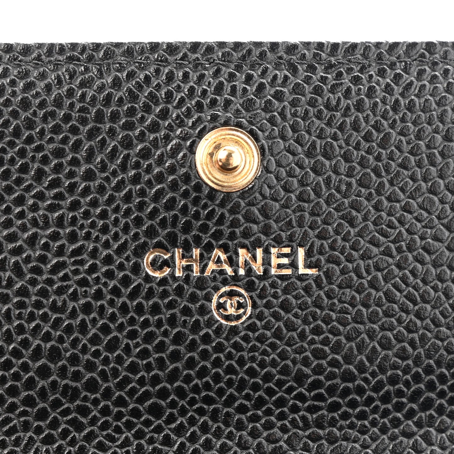 Caviar Quilted Large Gusset Flap Wallet Black