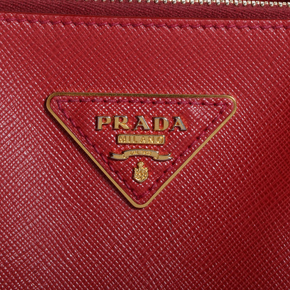 Prada Saffiano Lux Large Double Zip Tote Fuoco 12 of 12