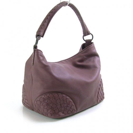 Leather Woven Hobo Grape