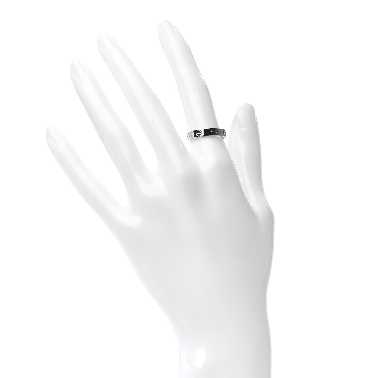 Cartier 18K White Gold 3.5mm LOVE Wedding Band Ring 51 5.75 2 of 4