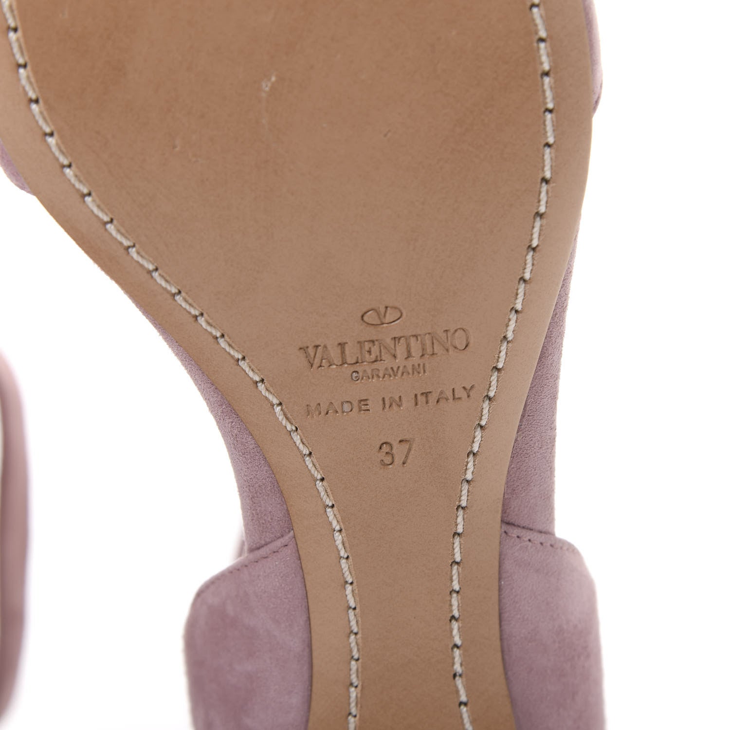 Valentino Garavani Suede Caged Ankle Strap Flat Sandals 37 Antique Pink 6 of 11