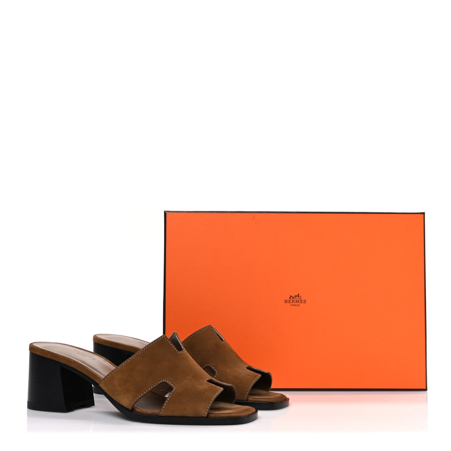 Velvet Goatskin Helia 60 Sandals 37.5 Brun Fume