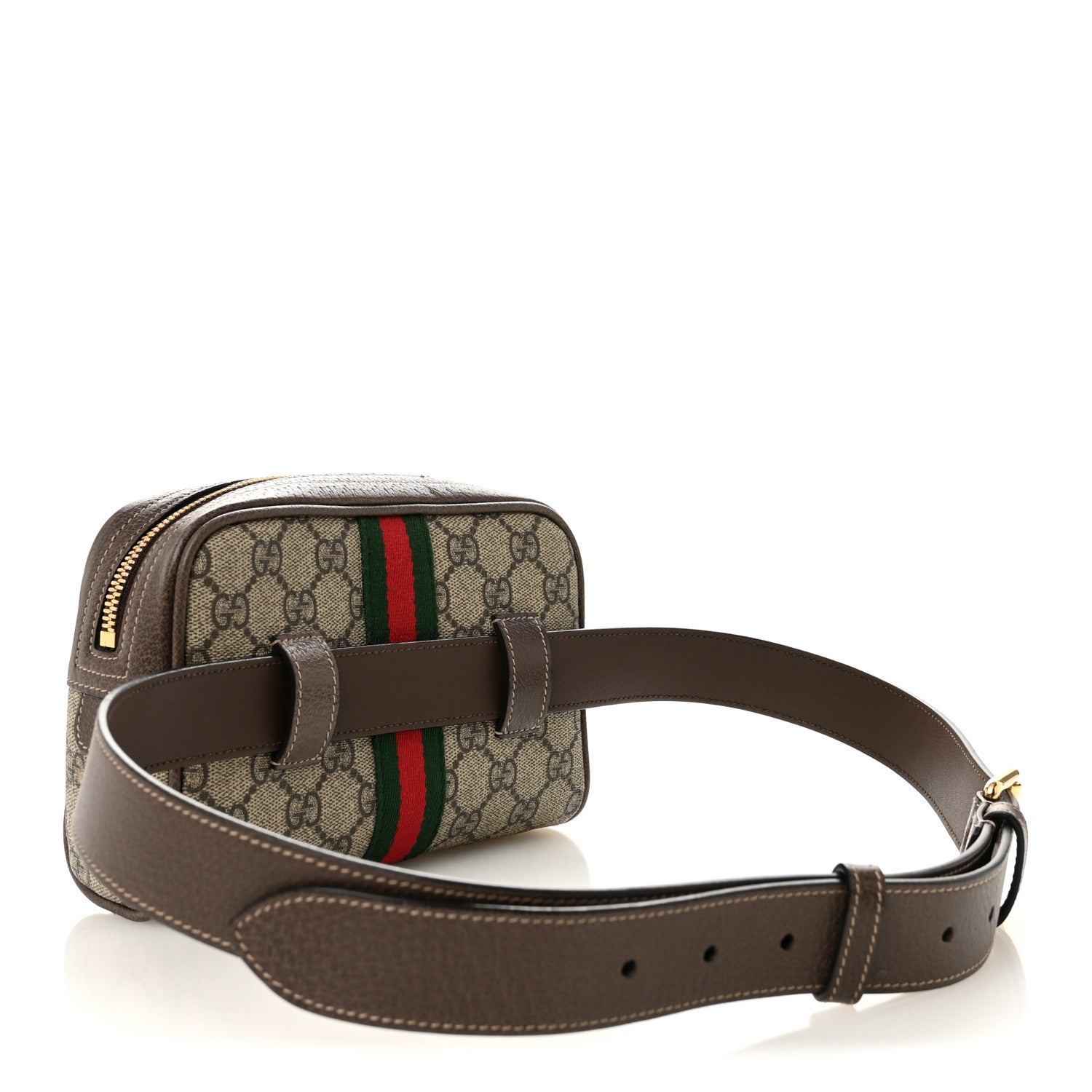 Gucci GG Supreme Monogram Web Small Ophidia Belt Bag Dark Brown 3 of 13