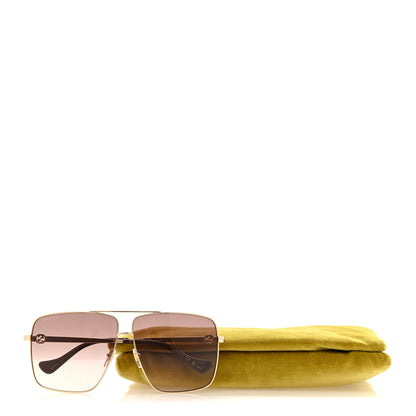 Gucci Metal Navigator Square Chain Sunglasses GG1087S Gold 8 of 8