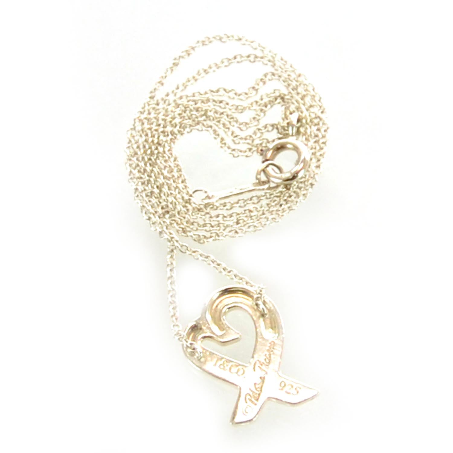Tiffany Sterling Silver Paloma Picasso Loving Heart Pendant Necklace 2 of 3