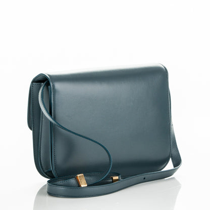 Celine Box Calfskin Medium Classic Box Flap Bag Slate Blue 3 of 6